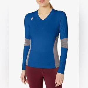 NWT ASICS Decoy Long Sleeve Jersey in Blue Womens Size S